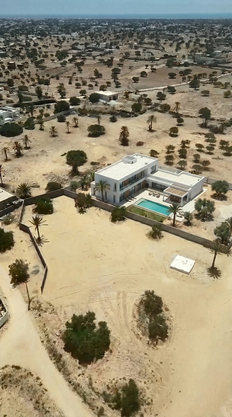 Vue d'artiste non contractuelle d'une villa possible sur le terrain à Djerba